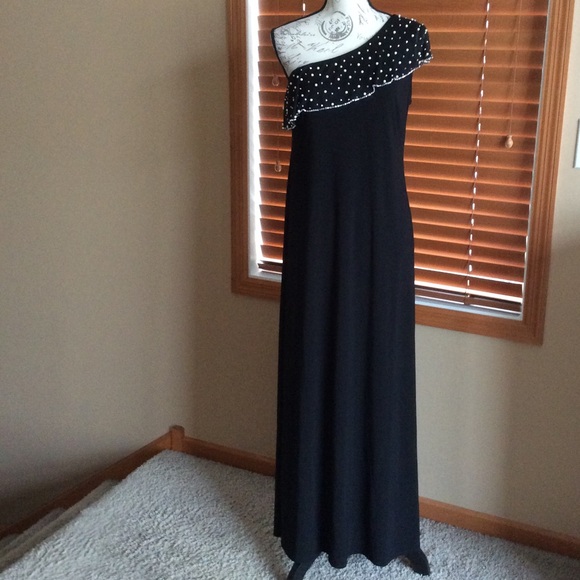 NWT MSK Pearl Embellished One Shoulder Dress - Picture 4 of 7